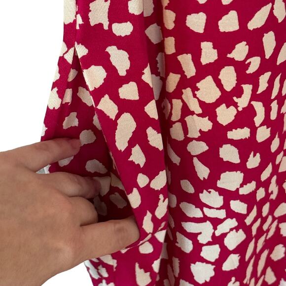 DVF Diane von Furstenberg Beth Pink Leopard Silk Shift Dress Womens size 2 - Picture 6 of 9